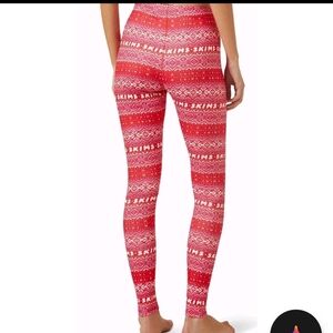 Skims Plush Pointelle Pj Bottoms/Leggings Logo/Fair Isle Pattern Womens Size M